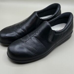 SAS Viva Black Leather Comfort‎ Slip On Shoes Classic Style Loafers Size 9N